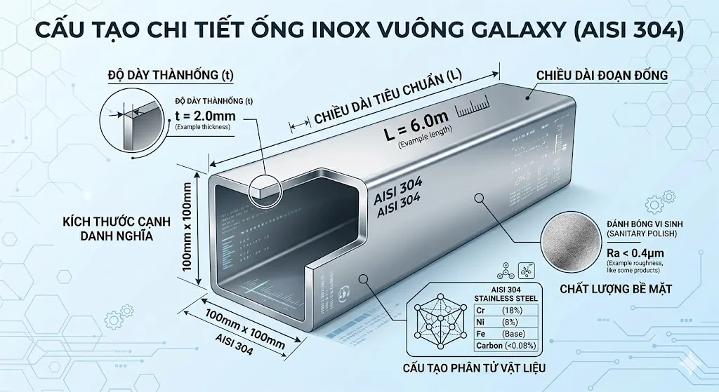 Cấu tạo của ống inox